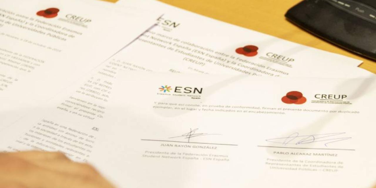 Firma del convenio entre CREUP y ESN
